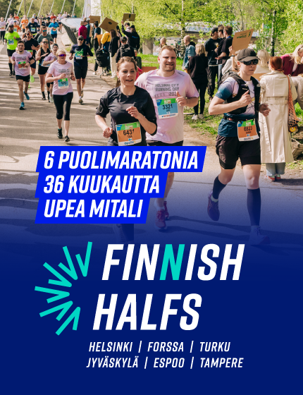 Finnish Halfs puolimaratonsarja mobiilietusivun banneri
